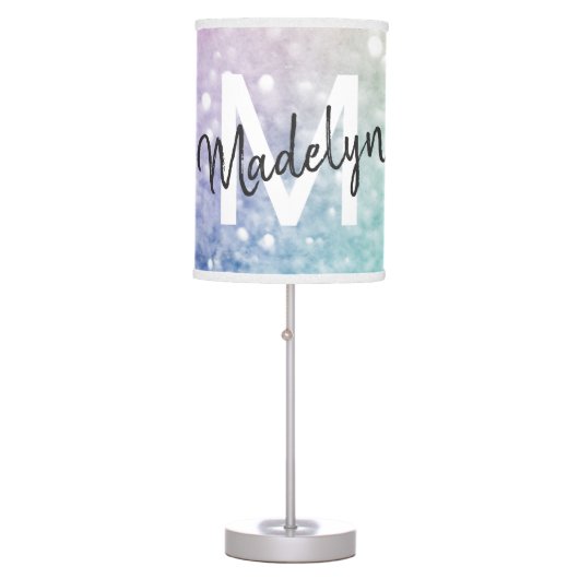 Pastel Glitter Bokeh BackgroundGlam Elegant Glitte Table Lamp (Front)