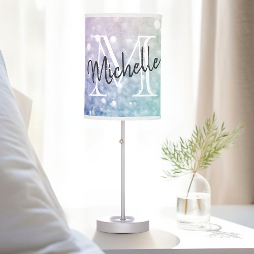 Pastel Glitter Bokeh BackgroundGlam Elegant Glitte Table Lamp
