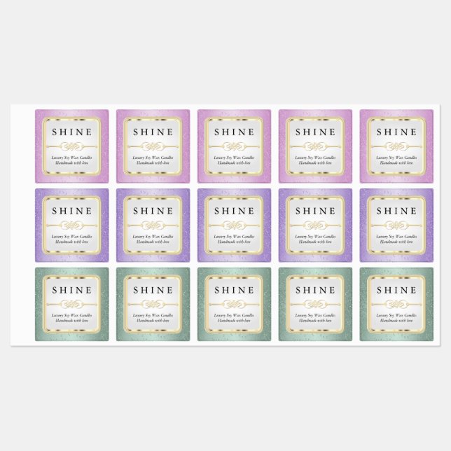 Pastel Glitter Colors Labels (Sheet)