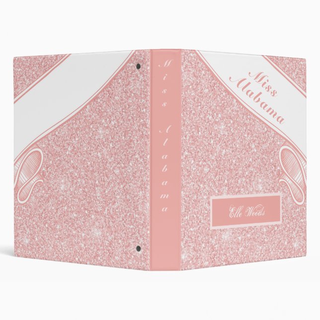 Pastel Glitter Custom Pageant Notebook Binder (Background)