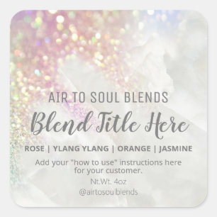 Pastel Glitter Essential Oil Blend Labels