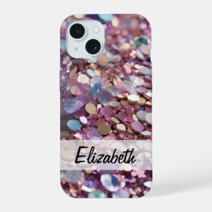Pastel Glitter in Purple, Blue, Pink & Silver iPhone 15 Case