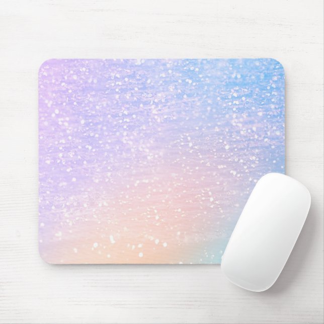 Pastel Glitter Modern Glam Office Computer Mouse Pad (With Mouse)