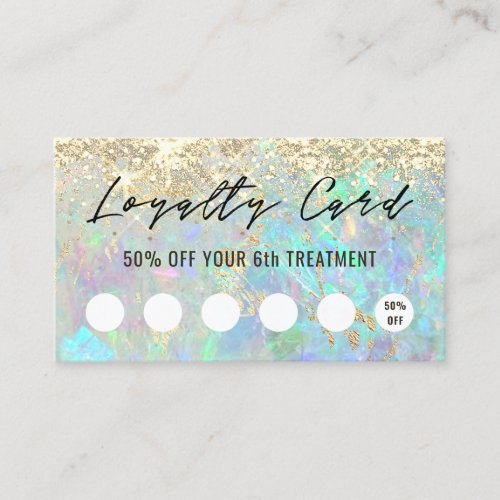 pastel glitter opal background loyalty card