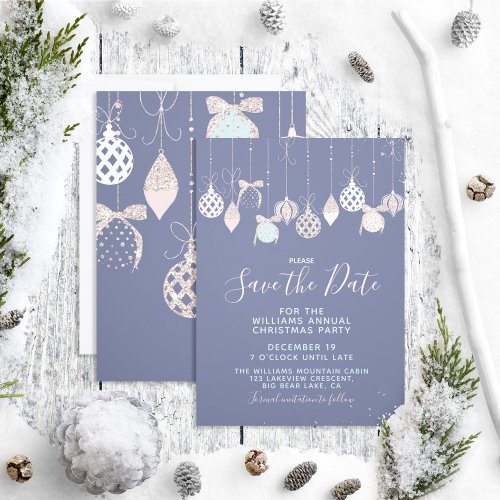 Pastel Glitter Ornaments Xmas Party Save the Date