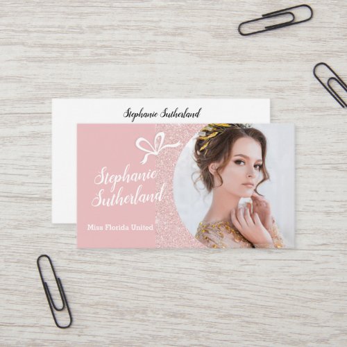 Pastel Glitter Pageant Business Card