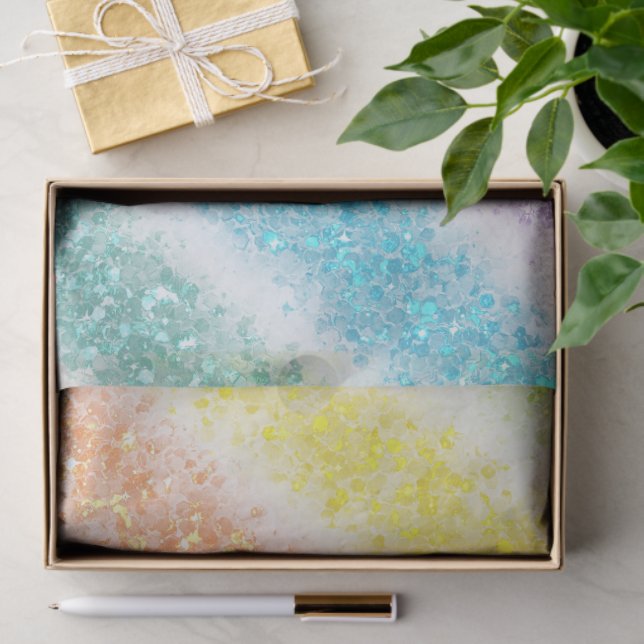 Pastel Glitter Rainbow Tissue Paper (Gift)