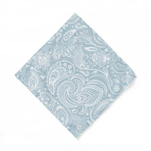 Pastel glue-gray and white pattern bandana