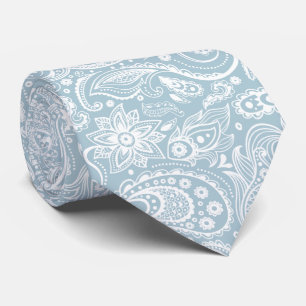 Pastel glue-gray and white pattern neck tie