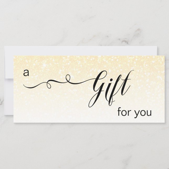 *~* Pastel Gold Amber  Glitter Trendy Gift Card (Front)