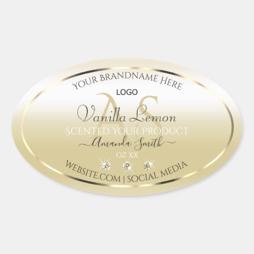 Pastel Gold Cream Product Labels Logo and Initials