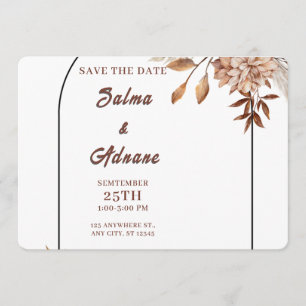 Pastel & Gold Floral Save the Date