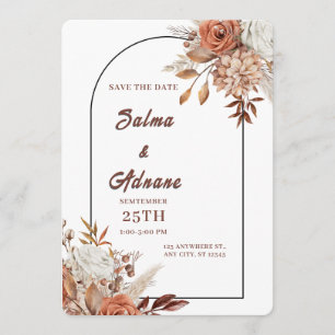 Pastel & Gold Floral Save the Date