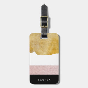 pastel gold Monogram Luggage Tag