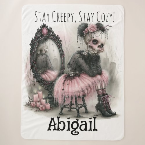 Pastel Goth Aesthetic Halloween Sherpa Blanket