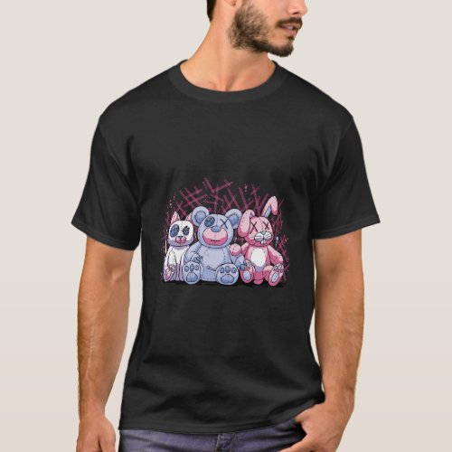 Pastel Goth Animals Kawaii Anime Pentacle Gothic T_Shirt