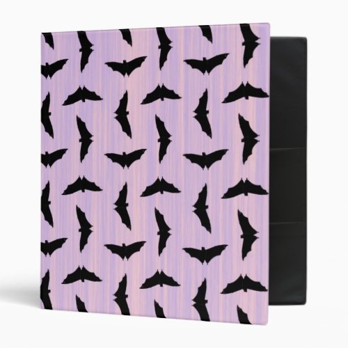 Pastel Goth Baby Bats Pattern Art Binder