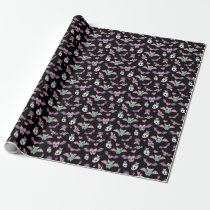 Pastel Goth Bat Lover Halloween Pattern Wrapping Paper