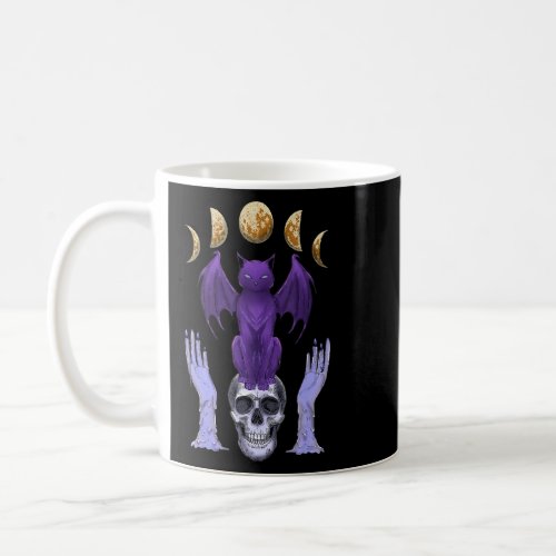 Pastel Goth Cat Skull Candles Moon Phases Creepy C Coffee Mug