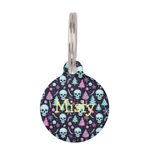 Pastel Goth Christmas Pet ID Tag