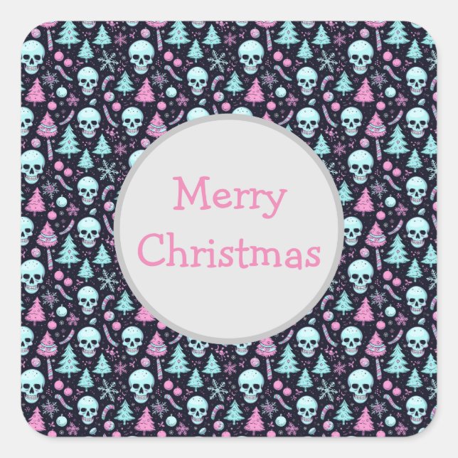 Pastel Goth Christmas Square Sticker (Front)