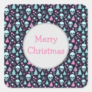 Pastel Goth Christmas Square Sticker