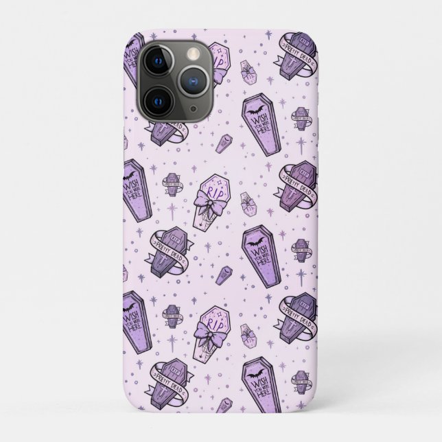 Pastel Goth Coffins Pattern Case-Mate iPhone Case (Back)