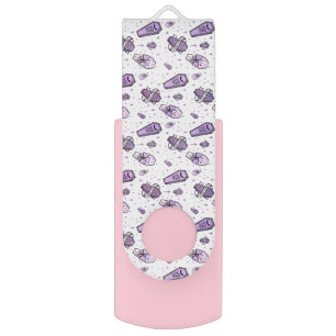 Pastel Goth Coffins Pattern Flash Drive