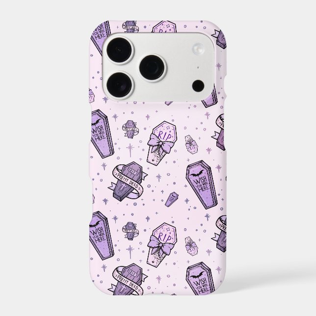 Pastel Goth Coffins Pattern Iphone Case (Back)