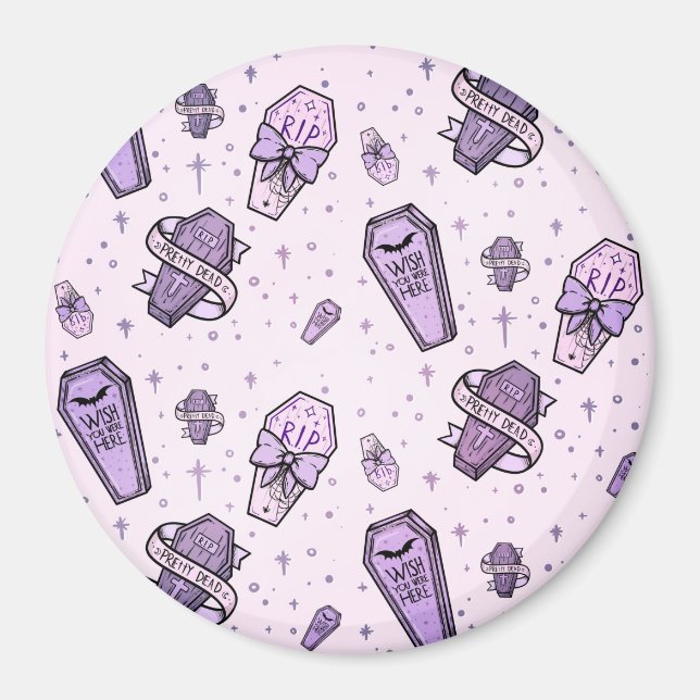 Pastel Goth Coffins Pattern Magnet (Front)