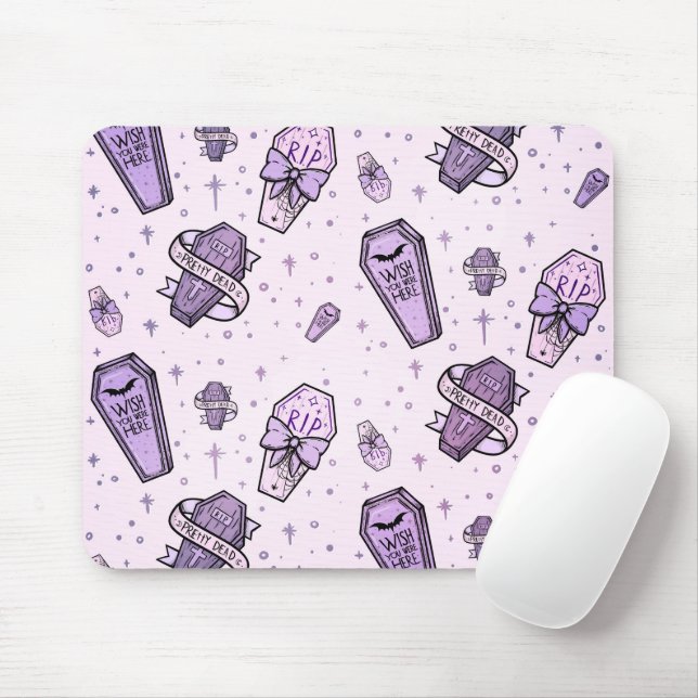 Pastel Goth Coffins Pattern Mouse Pad (With Mouse)