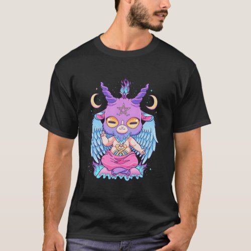 Pastel Goth Creepy Baphomet Goat Kawaii Hera Wicca T_Shirt
