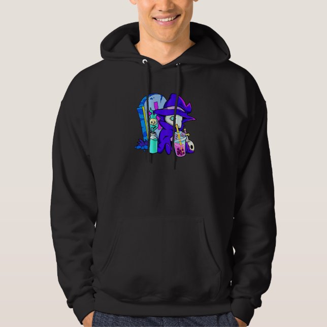 Pastel Goth Cute Creepy Plague Doctor Boba Bubble  Hoodie (Front)