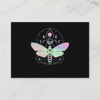 Pastel Goth Cute Moth Spiritual Moon Business Card