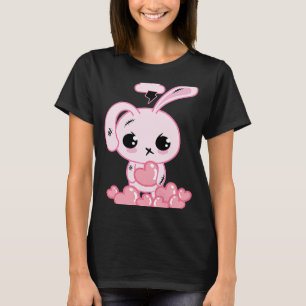 Pastel Goth Cute Pink Bunny Under Storm Creepy Eas T-Shirt