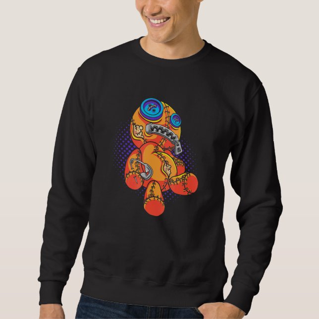Pastel Goth Cute Voodoo Teddy Bear Doll Sweatshirt (Front)