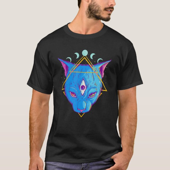 Pastel Goth Demon Cat Pet Animal Satanic Kitten Ca T-Shirt (Front)