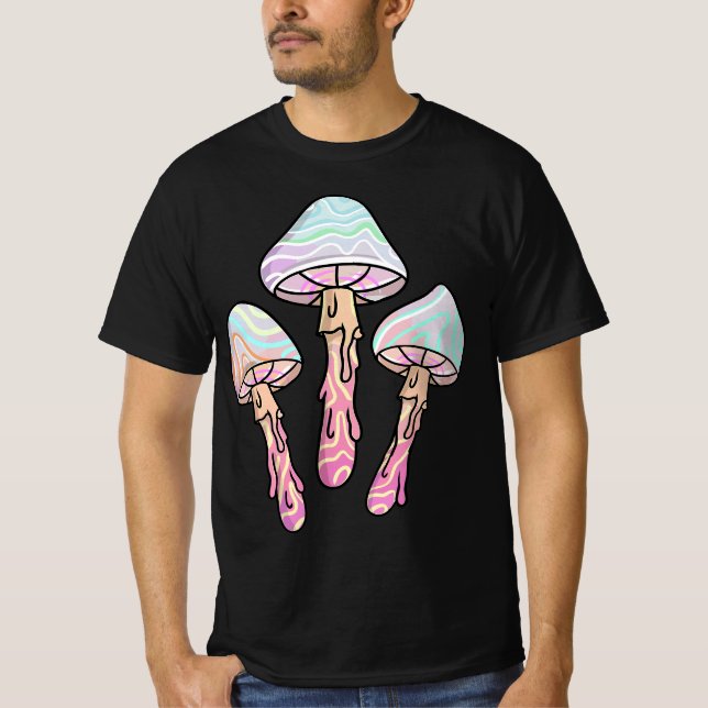 Pastel Goth Dripping Mushrooms  T-Shirt (Front)