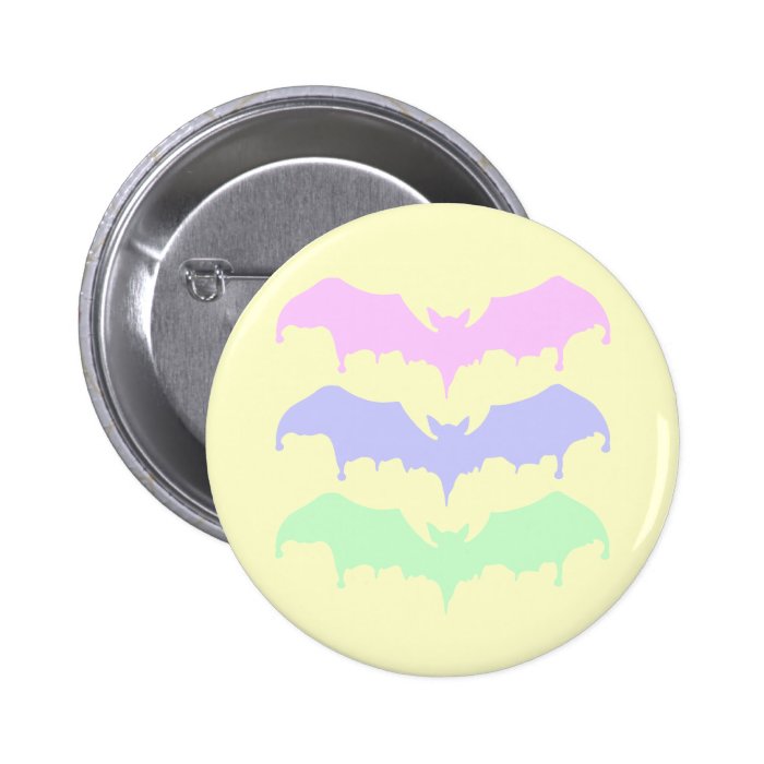 Pastel Goth Drippy Vampire Bats Button