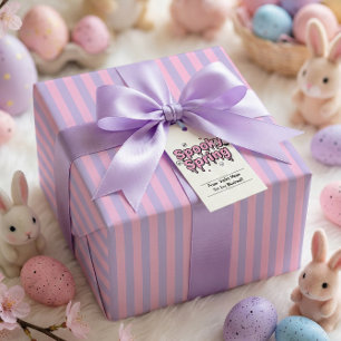 Pastel Goth Easter Pink Lavender Striped Wrapping Paper