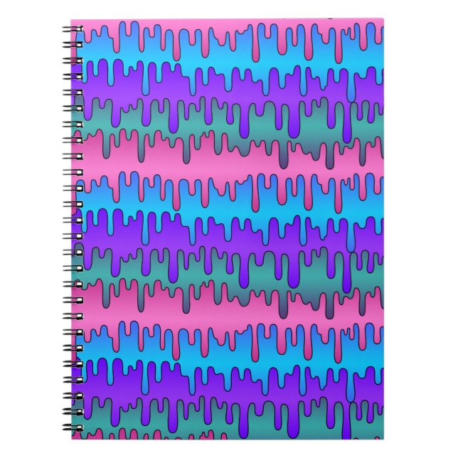 Pastel Goth Emo Scene Drippy Pattern Notebook (Front)