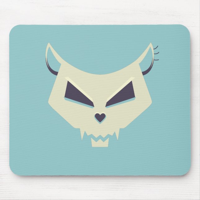 Pastel Goth Evil Cat Skull Mouse Pad (Front)
