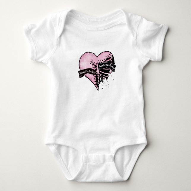 Pastel Goth Heart | Emotional and Emotionless Baby Bodysuit (Front)
