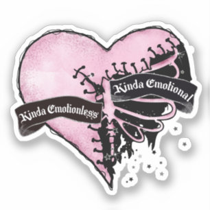 Pastel Goth Heart Emotional and Emotionless Sticker