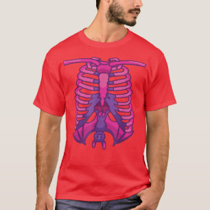 Pastel Goth Kawaii Bat Ribcage Skeleton Gothic Men T-Shirt