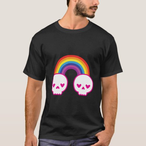 Pastel Goth Kawaii Punk Rainbow Skulls T_Shirt