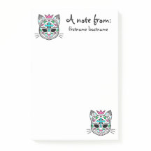 Pastel goth kitty cat sugar skull with your name
