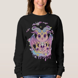 Pastel Goth Krampus Cat Cute Creepy Devil Cat And  Sweatshirt