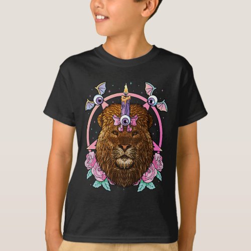 Pastel Goth Lion Pagan Creepy Menhera Lion T_Shirt