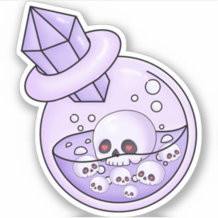 Kawaii Witch Kitten Pastel Goth' Sticker